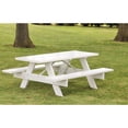 thumbnail image 1 of Dura-Trel Backyard Outdoor Lightweight 72-Inch Picnic Table with Benches, White, 1 of 1