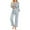 Grey, variant on Pajamas for Women Set Silk Comfy Long Sleeve Pants Suit With Crepe Edge Lapel Homestay Pjs Sets Sleepwear Navy 2XL