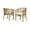 Cream + Teak Finish, variant on Nola Outdoor Wooden Dining Chairs with Cushions (Set of 2)