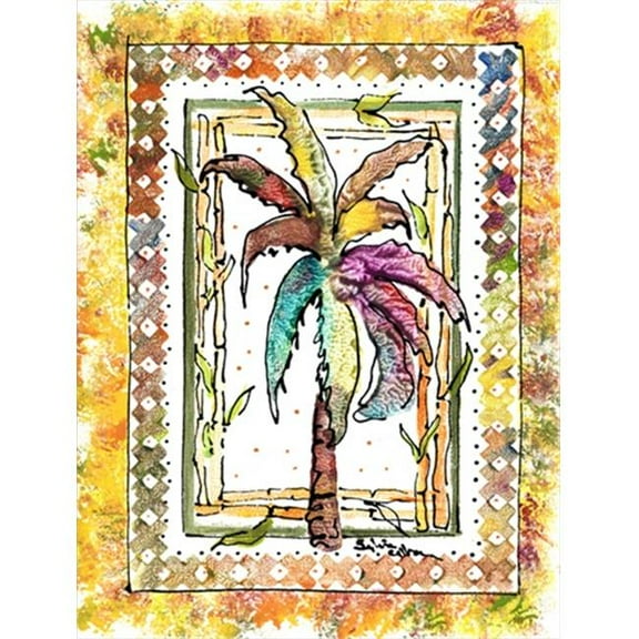 Palm Tree Canvas Flag - House Size, 28 x 40 in.