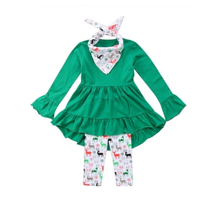 

JBEELATE Boutique Baby Girl Flower Top Dress Pants Legging Outfit Clothes