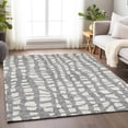 thumbnail image 4 of HomeRoots 663357 8 x 10 ft. Gray & Ivory Cobblestone Washable Machine Made Rectangle Area Rug with UV Protection, 4 of 7