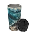 thumbnail image 2 of Logiee Blue Ocean Waves Print Stainless Steel Coffee Tumbler, Travel Coffee Mug, Insulated Coffee Mug with Lid, Spill Proof Coffee Cup, Portable Thermal Mug, 2 of 8