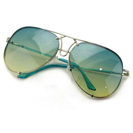 V.W.E. New Large Limited Edition Colorful Gradient Lens Metal Aviator Sunglasses