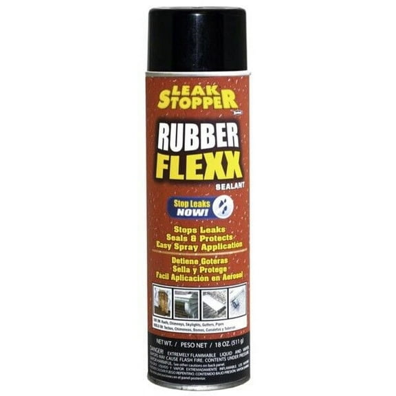 Leak Stopper 0316-GA 18 oz Can of Black Rubber Flexx Rubberized Flex Sealant Aerosol Spray