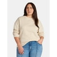 thumbnail image 3 of (2 pack) Time and Tru Women's and Women's Plus Crewneck Sweatshirt with Long Sleeves, Sizes XS-4X, 3 of 3