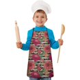 thumbnail image 2 of Pioneer Flower Floral Print Pattern Kids Aprons for Girls and Boys,Adjustable Neck Strap Toddler Aprons for Kids Cooking Baking, 2 of 7