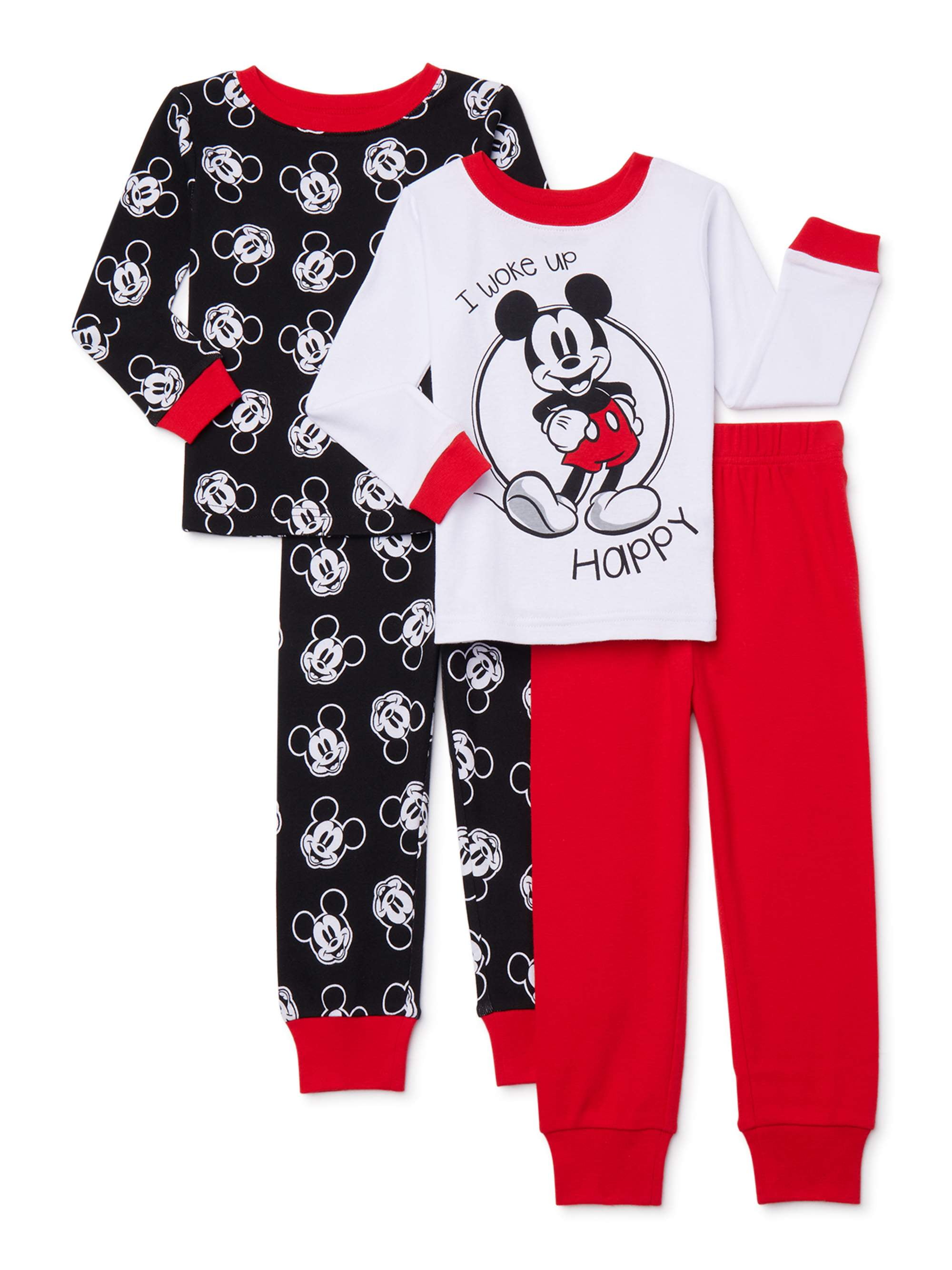 Mickey Mouse Toddler Boys Multi-Color 4pc Snug Fit Pajama Set Size 2T 3T 4T $42 