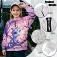 thumbnail image 6 of Uorisanigo Girls Half Zip Sweatshirt Fall Fashion Outfits Clothes Cherry Blossom Dragon Long Sleeve Pullover Crop Tops Drop Shoulder Pullover Jackets Athletic Tops for Sports and Daily Wear, 6 of 7