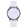 thumbnail image 1 of Reloj de pulsera de cuarzo para negocios con correa de cuero PU informal para hombres y mujeres de moda (blanco blanco), 1 of 5