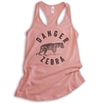 thumbnail image 1 of Danger Zebra Tank Top, Ladies Racerback Tank Top, Tiger Tank, Cute Animal Lover Tank, Desert Pink, Small, 1 of 3