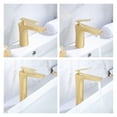 thumbnail image 6 of Faucets Elegant Brushed Gold Bathroom Faucet Hot and Cold Water Basin Mixer Tap Brass Toilet Sink Water Crane, 6 of 7