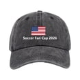 thumbnail image 2 of LIZUOJUN 2026 Soccer Cap Breathable Cotton Blend Unisex Embroidered 2026 Hat for Outdoor Sports Running Daily Wear Fan Gifts,Black, 2 of 4