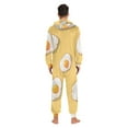 thumbnail image 7 of Lovely Cartoon Fried Eggs Adult's Hoodie Onesie Jumpsuit One-Piece Pajamas with Zipper Unisex for Holiday L, 7 of 7