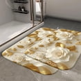 thumbnail image 2 of 1pc Paper Flowers with Gold Absorbent Non-Slip Bathroom Thickened Flannel Rug Decor,Soft,Quick Drying,Suitable For Indoor/outdoor Use,Bathrooms,Bedrooms,Kitchens,Terrace,Laundry Rooms,16"x24", 2 of 9