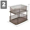 thumbnail image 3 of Sorbus 2 Sets of 2 Tier Metal Under Sink Organizer for Bathroom, Kitchen, Strong Steel Mesh Sliding Drawers for Under Sink, Under Cabinet, Closet, Kitchen, Pantry, Bathroom Organizers and Storage, 3 of 8