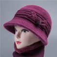 thumbnail image 4 of Tittly Winter Hats Beanie Women's Woolen Knitted Warm Basin Hat Padded Cotton Hat Skull Caps Hats for Women Purple One Size, 4 of 7
