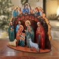 thumbnail image 2 of Orthodox Nativity Scene with Angels Decorative Village Eco Wood Set by G. Debrekht Nativity Holiday Decor - 852762, 2 of 9