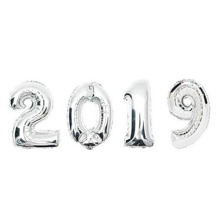 Number 2019 Happy New Year Letter Foil Balloons Christmas New Year Celebration Party Decoration (Best Wishes For Happy New Year 2019)