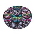 thumbnail image 2 of Round Bar Stool Seat Covers, Happy Kitten Faces Elastic Round Chair Cover Stool Seat Slipcover Bar Stool Cushions Round Pad for 12-14 inch, 2 of 7