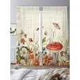 thumbnail image 4 of Vintage Spring Floral Sheer Curtains 84 Inch Length 2 Panels Set, Semi Transparent Voile Rod Pocket Curtains for Living Dining Room Bedroom Drapes Summer Botanical Red, 4 of 6