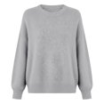 thumbnail image 6 of vigerkar Womens Oversized Long Sleeve Crewneck Fall Sweaters Chunky Knit Pullover Clothes Trendy Outfits (Grey, 3XL), 6 of 6