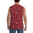 thumbnail image 4 of Lsque Festive Reindeer Print Men's Cotton Blend Sleeveless Muscle Shirts (S-3XL)- Moisture Wicking, Odor Protection, UPF 30+,XX-Large, 4 of 8
