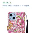 thumbnail image 5 of iPhone 13 Mini Case with Card Holder/Detachable Hand Strap, Allytech Kickstand Folio Flip Wallet Credit Card Slots Magnetic Snap PU Leather Protective Case for iPhone 13 Mini 5.4" 2021, Pink Floral, 5 of 5