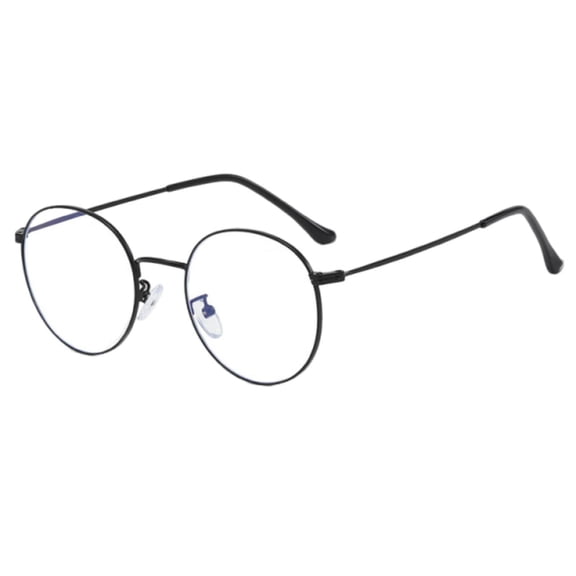 AJGRHE Classic Small Round Unisex Eyewear Lightweight Transparent Lens Glasses for Outdoor Cycling and Daily Use Black