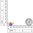 thumbnail image 3 of Gem Stone King 18K Rose Gold Plated Silver Purple Amethyst and Lab Grown Diamond Engagement Ring for Women | 2.14 Cttw | Cushion Checkerboard 7MM | Gemstone February Birthstone | Size 8, 3 of 3