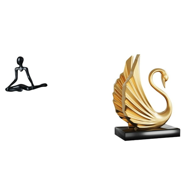 Escultura abstracta de pensador, 4 piezas, figura de cisne, estatua de resina, adorno de escritorio, centro de mesa artístico único, adecuado para reg