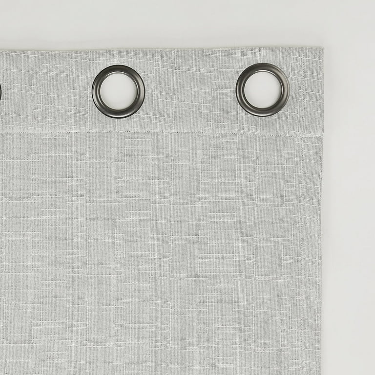 Sun Zero Channing Grid Blackout Curtain 50"W x 84"L Pearl photo 5