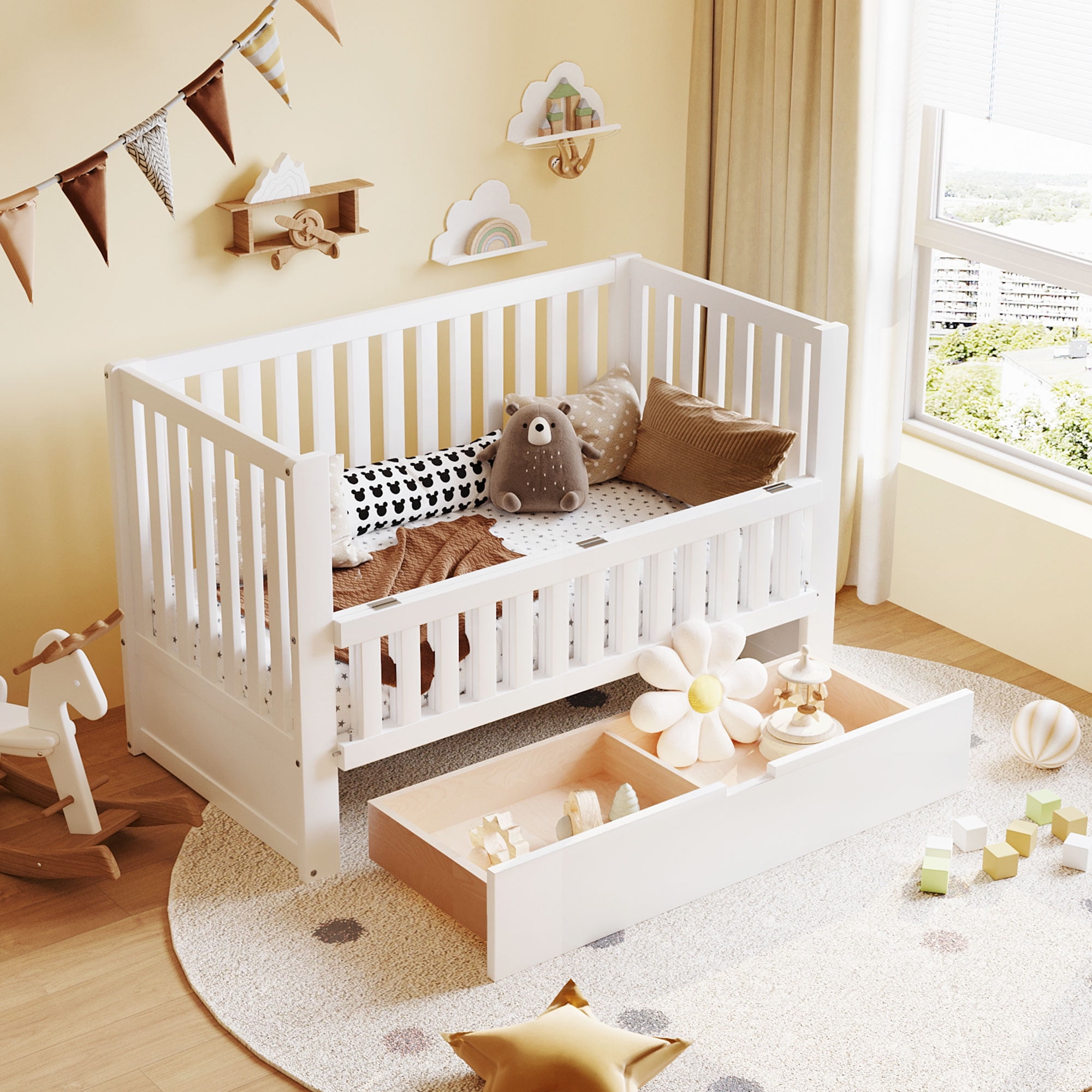 Cribs with storage drawers online