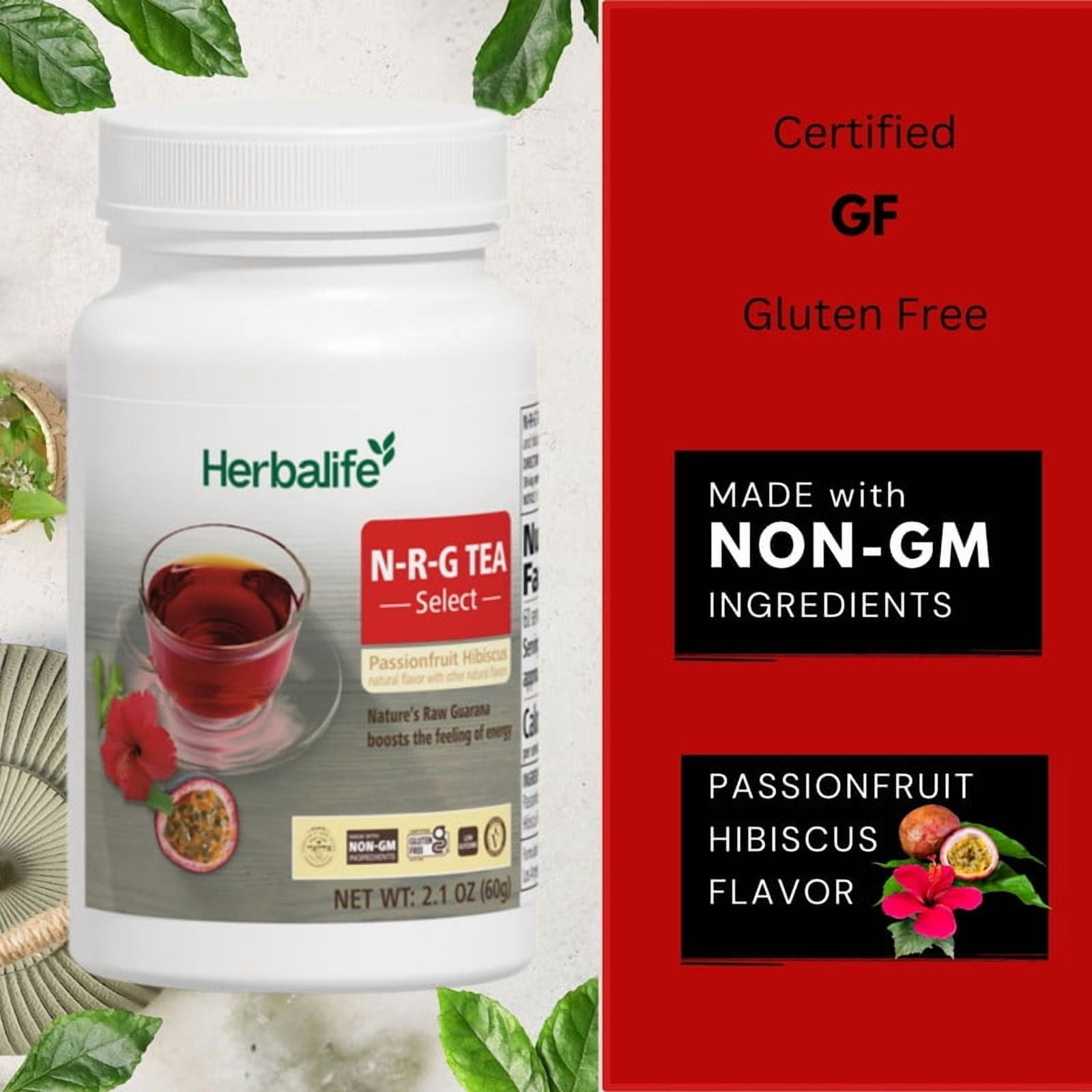 Herbalife, N-R-G Tea Select, Passionfruit Hibiscus 2.1 Oz, 60g