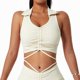 thumbnail image 4 of Sujetador deportivo para mujer Túnica Solapa Yoga Sujetador Belleza Espalda A prueba de golpes Fitness Entrenamiento Bra Blanco S, 4 of 7