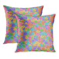 thumbnail image 1 of BOSDECO Pink Closeup Multi Colored Candy Heart Blue Color Confection Copy Copyspace Cutout PillowCase Pillow Cover 18x18 inch Set of 2, 1 of 1