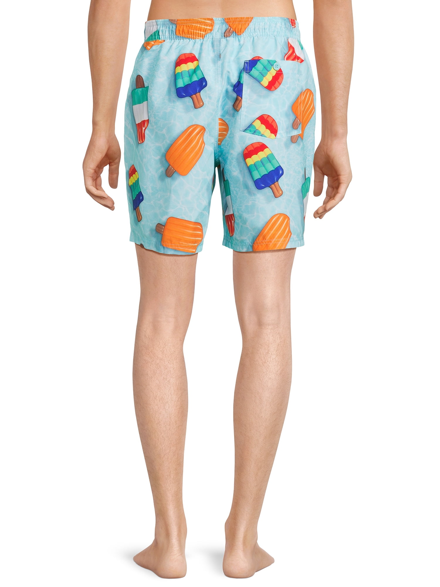 No Boundaries Men's & Big Men's Elastic Waist Swim Trunks, 7" Inseam, Sizes S-5XL