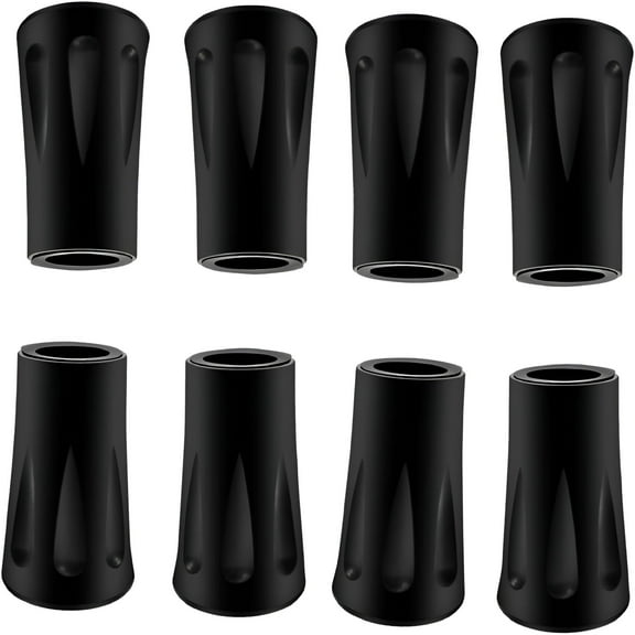 BESTSKY 8Pcs Trekking Pole Tips Replacement Protectors,Rubber Feet for Hiking Pole Tips Rubber Tips for Walking Sticks Tips Accessories,Fits Most Standard Walking Sticks Shock Absorbing,Black