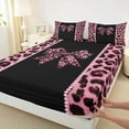 thumbnail image 3 of Feelyou Leopard Print Bowknot Full Size Sheets, Kawaii Pink Cheetah Polkadots Bed Sheets, Teens Kids Boys Girls Sheet Sets, Luxury Bedroom Decor, 4 Pieces, 3 of 7