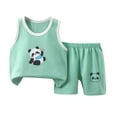 thumbnail image 3 of Bovxnpu Summer Boys Girls 2 Piece Outfits, Toddler Boys Casual Clothing Set, Children's Summer Printing Comfortable Short Round-Neck Tank Sets For Kids 3-4 Years, 3 of 4