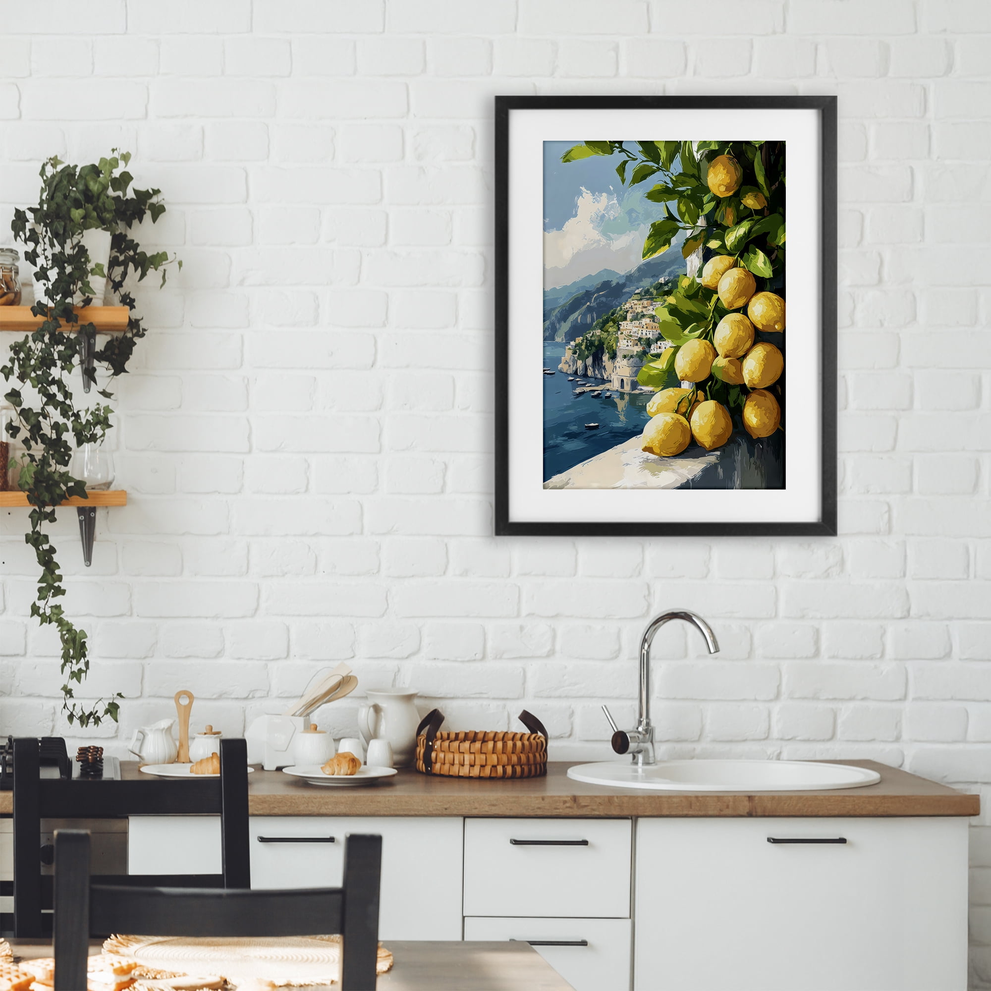 Stupell Industries Lemon Terrace Amalfi View Black Framed Print Under Glass, design by Creative Studio