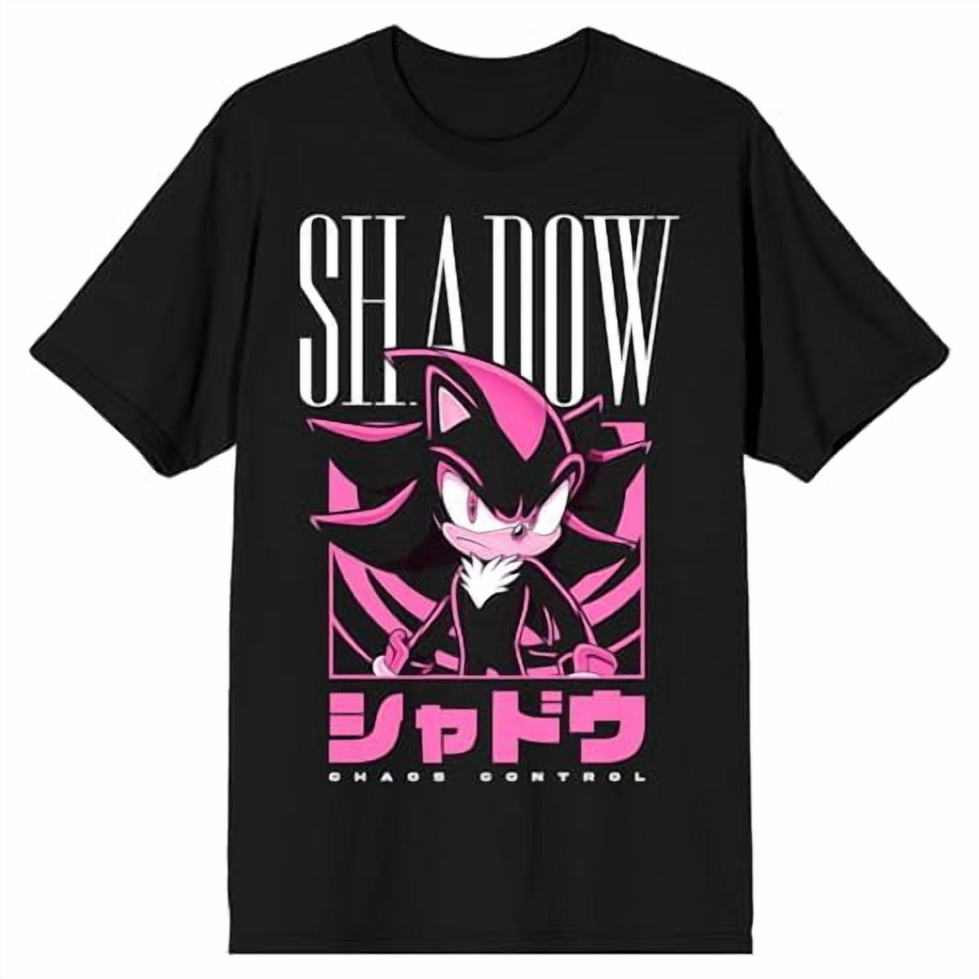 Sonic The Hedgehog Shadow Kanji Adult Black Crew Neck Short Sleeve