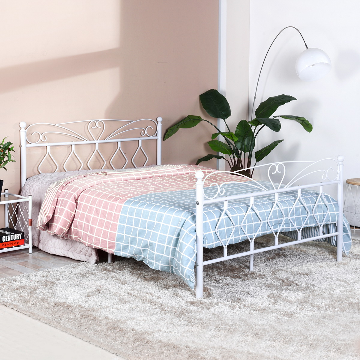 kids white double bed