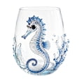 thumbnail image 2 of 3D Ocean Octopus Drinking Glass,Artisanal Handmade Blue Ringed Octopu Glassware,Coastal Home Decor Gift for Ocean Lovers(Seahorse), 2 of 9