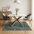 thumbnail image 3 of ODIKA 5'x7' Blue Gold Geometric Mosaic Design Washable Area Rug Intricate Inspired Patterns Easy Care, Non-Shedding, Pet Friendly, for Small Living Room, Bedroom, 3 of 7