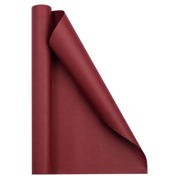 JAM Paper Matte Wrapping Paper, 26.3 Sq ft (17 in x 18 Ft), Burgundy, Roll 1 Pack