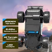 High Speed 1:20 Scale Fast RC Car, 20 KM/H, 2.4Ghz Remote Control, Off-Road Racing Vehicle with LED Lights, 2 Speed Modes, Hobby Grade All Terrain Trucks for Adults and Boys