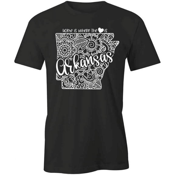 Home Is Where The Heart Is - Arkansas T-Shirt | White Tee Gift