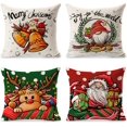 thumbnail image 1 of Fundas de almohada navideñas de 18" x 18", 4 piezas, decoración navideña para el hogar, estilo rústico, fundas de almohada de lino para sofá, decoraciones navideñas para sofá, fundas de almohada, 1 of 4
