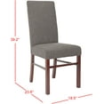 thumbnail image 3 of SAFAVIEH Classic Contemporary Linen Polyester Solid Dining Parsons Chair, Charcoal (Set of 2), 3 of 14